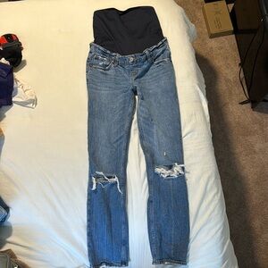 Abercrombie Ankle Straight Maternity Jeans size 25 LONG